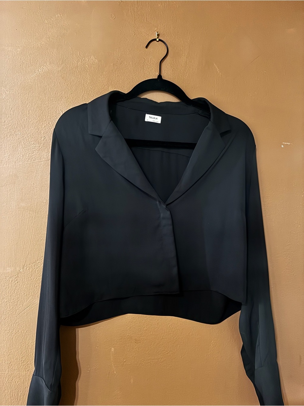 Talula Black Cropped Hoodie Sweatshirt